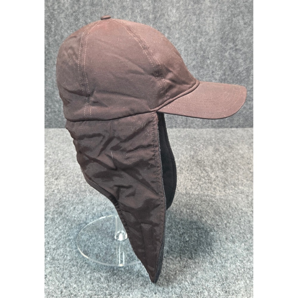 Carhartt Mens Brown Canvas Ear Flap Cap Fleece Lined Winter Trapper Hat